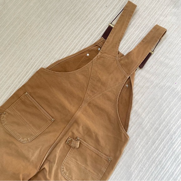 Carharrt R01 Brown Duck Canvas Work Bib Overalls - Picture 8 of 8